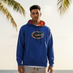 Colosseum Florida Gators Hoodie Mens XXL Blue Orange Embroidered Sweatshirt